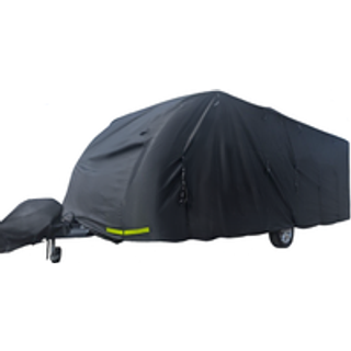 Breathable Waterproof 4Ply Caravan Cover with Free Hitch Cover Black