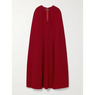 Valentino Cady Couture caped silk gown - red - S