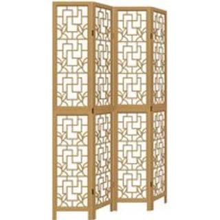 Rumdeler 4 Paneler Massivt Kejsertræ Brun - 4 / 40 x 220 cm