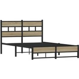 Sengeramme Uden Madras Metal Sonoma-Eg - med sengegavl og dobbelt lavt fodgærde / 120 x 190 cm
