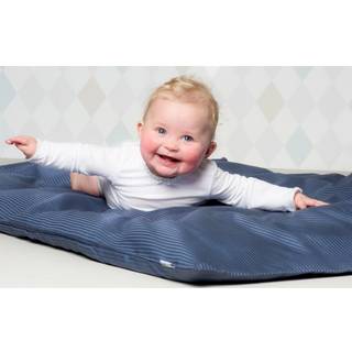 Baby sengetøj 70x100 cm - Blødt mørkeblåt sengesæt i 100% egyptisk bomuldssatin - Turiform sengelinned