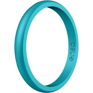 ENSO Rings Halo Elements Silicone Ring - Stackable Wedding Engagement Band - Thin Minimalist Band - 2,54 mm bred 1,5 mm tyk - (p?fuglkvarts -infu