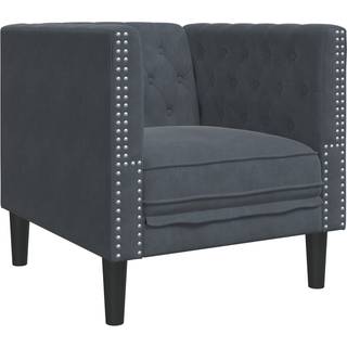 Chesterfield-sofastol fløjl mørkegrå