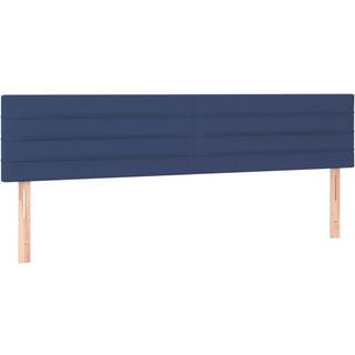 sengegavle 2 stk. 80x5x78/88 cm stof blå