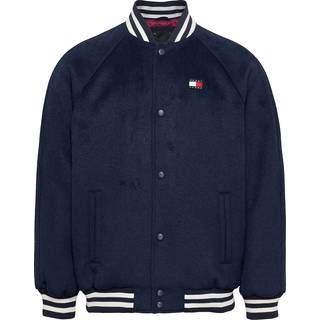 Contrast Stripe Bomber Jacket With Wool