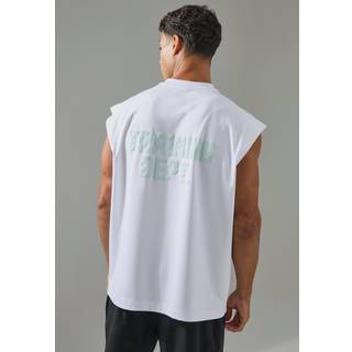 Mens White Man Active Training Dept Oversized Performance vest