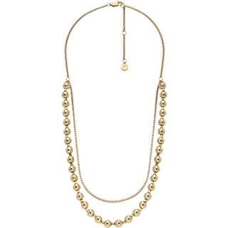 Fossil All Stacked Up Gold-Tone Stainless Steel Beaded Women's Necklace JA7248710