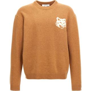 Maison Kitsune Fox Head Knit Jumper Orange