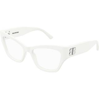 Balenciaga Kvinde BB0362O 003 Optiske stel Acetat Hvid Transparent Cat Eye