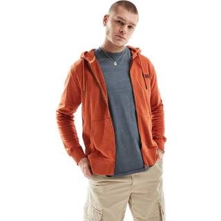 Superdry Superdry Washed Autumn Glaze Brown 100% Cotton Essential Logo Washed Zip Hoodie