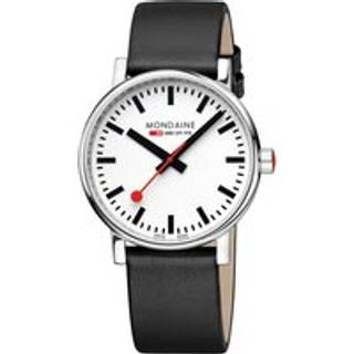 Mondaine evo2 Black Vegan Grape Leather White Dial Men’s Watch MSE.40110.LBV