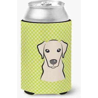 Checkerboard Lime Green Yellow Labrador kan eller flaske Hugger BB1284CC