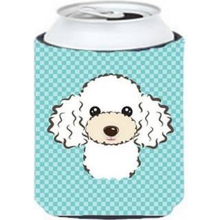 Checkerboard Blue White Poodle Can eller Bottle Hugger BB1195cc
