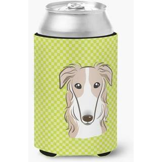 Checkerboard Lime Green Borzoi kan eller flaske hugger BB1290cc