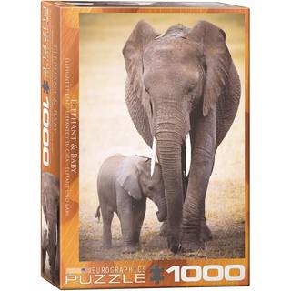 Elefant med Baby - 1000 brikker