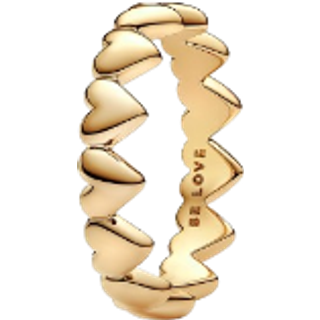 Pandora Row of Hearts Ring - 50 - Gold