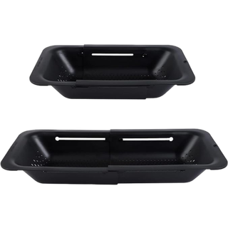 Blå Ginkgo Over-Vasken-Sigte: Udvidelig fra 36,8 til 49,5 cm, Vask grøntsager og pasta, Pladsbesparende køkkenudstyr