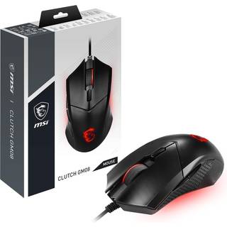 MSI Maus Clutch GM08 Gaming Maus Black USB - Mus - Optisk - 6 knapper - Sort