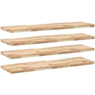 væghylder 4 stk. 120x40x4 cm ubehandlet massivt akacietræ