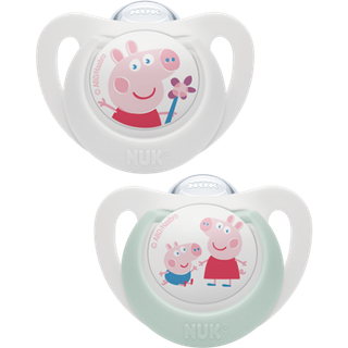 NUK Star Peppa Pig sut 0-6 m 2 stk. - 2 stk.