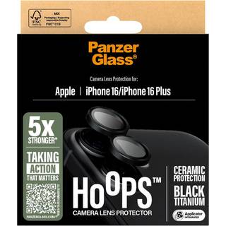iPhone 16 / 16 Plus PanzerGlass Ceramic Hoops - Beskyttelse til Kamera - Gennemsigtig