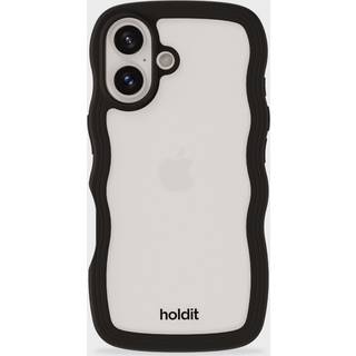 Holdit iPhone 16 Wavy Cover - Sort / Transparent