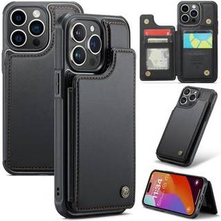 iPhone 16 Pro Caseme C22-etui RFID-kortpung - Sort