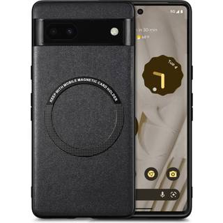 EIDERWOOD Google Pixel 6a Vegansk Læderbelagt Bagside Cover - MagSafe Kompatibel - Sort