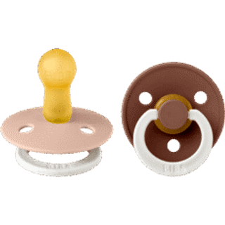 Bibs Pacifier Colour Latex Size 2 Blush GLOW/Woodchuck GLOW (1 sæt)