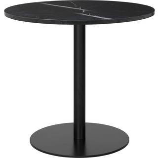 GUBI 1.0 Spisebord Rundt Ø80 cm M. Messing Base og Brun Emperador Marmor Top