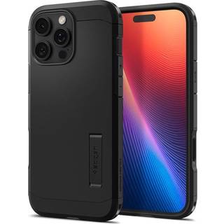 iPhone 16 Pro Spigen Tough Armor T Case m. Kickstand - MagSafe Kompatibel - Sort