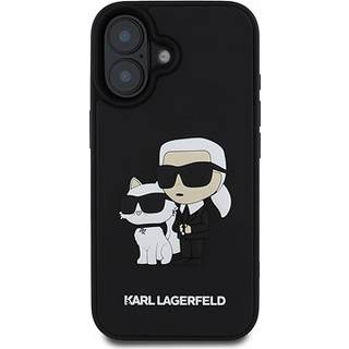 iPhone 16 Karl Lagerfeld 3D Rubber Karl & Choupette NFT Cover - sort