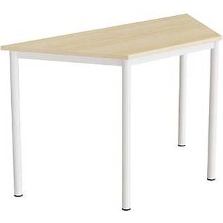 Bord Combi 195, trapezformet, 1200/600x520 mm Højde 720 med birk laminat, hvid stel