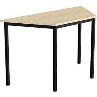 Bord Combi 195, trapezformet, 1200/600x520 mm Højde 720 med birk laminat, sort stel