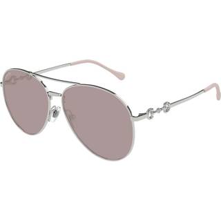 Gucci Kvinde GG1698S 005 Solbriller Metal Sølv Brun Pilot
