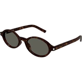 SAINT LAURENT Kvinde SL 751 JEANNE 002 Solbriller Acetat Havana Grå Rund