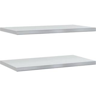 væghylder 2 stk. 75x40x3 cm rustfrit stål sølvfarvet