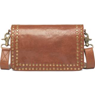 Crossbody taske dekoreret med nitter / 16226 - Vintage cognac - Onesize
