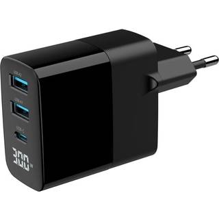 GaN USB-oplader 30W med 2xUSB og 1xUSB-C