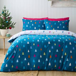 Catherine Lansfield Catherine Lansfield Multicolour Christmas Tree Brights Reversible Duvet Cover Set