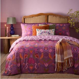 Furn Furn Damson Broderie Floral Craft Duvet Cover Set