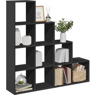 bogreol/rumdeler 131,5x29x131,5 cm konstrueret træ sort