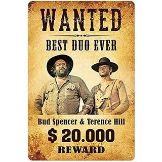 Bud Spencer & Terence Hill Tin Sign Wanted 20 x 30 cm