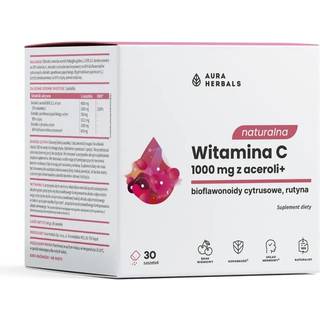 Aura Herbals - Naturlig Vitamin C 1000 mg fra Acerola, Sachets 30 stk