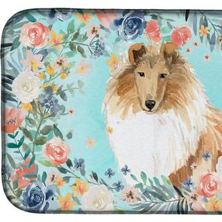 """" Caroline's Treasures CK3414DDM Collie Dish-Drying-Mats 14 X 21 Multicolor """"