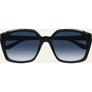 Chloé Kvinde CH0280S 002 Solbriller Acetat Sort Blå Firkantet