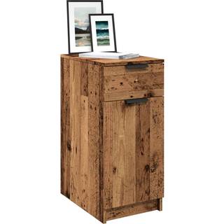 skab til skrivebord 33x50x75 cm konstrueret træ antikt træ