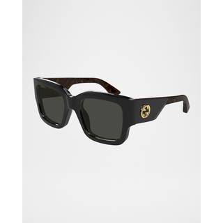 Gucci GG1663S 001 52 Solbriller Kvinder Black - Black - 52mm