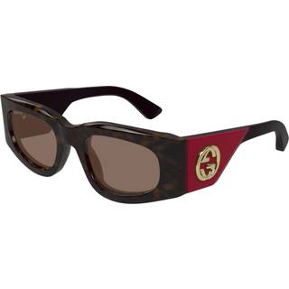 Gucci Kvinde GG1664S 004 Solbriller Acetat Havana Brun Firkantet