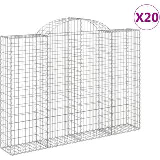 buede gabionkurve 20 stk. 200x30x140/160 cm galvaniseret jern